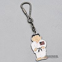 Karate Man with USA Flag Keychain