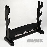 Black Lacquered Wall Sword Display
