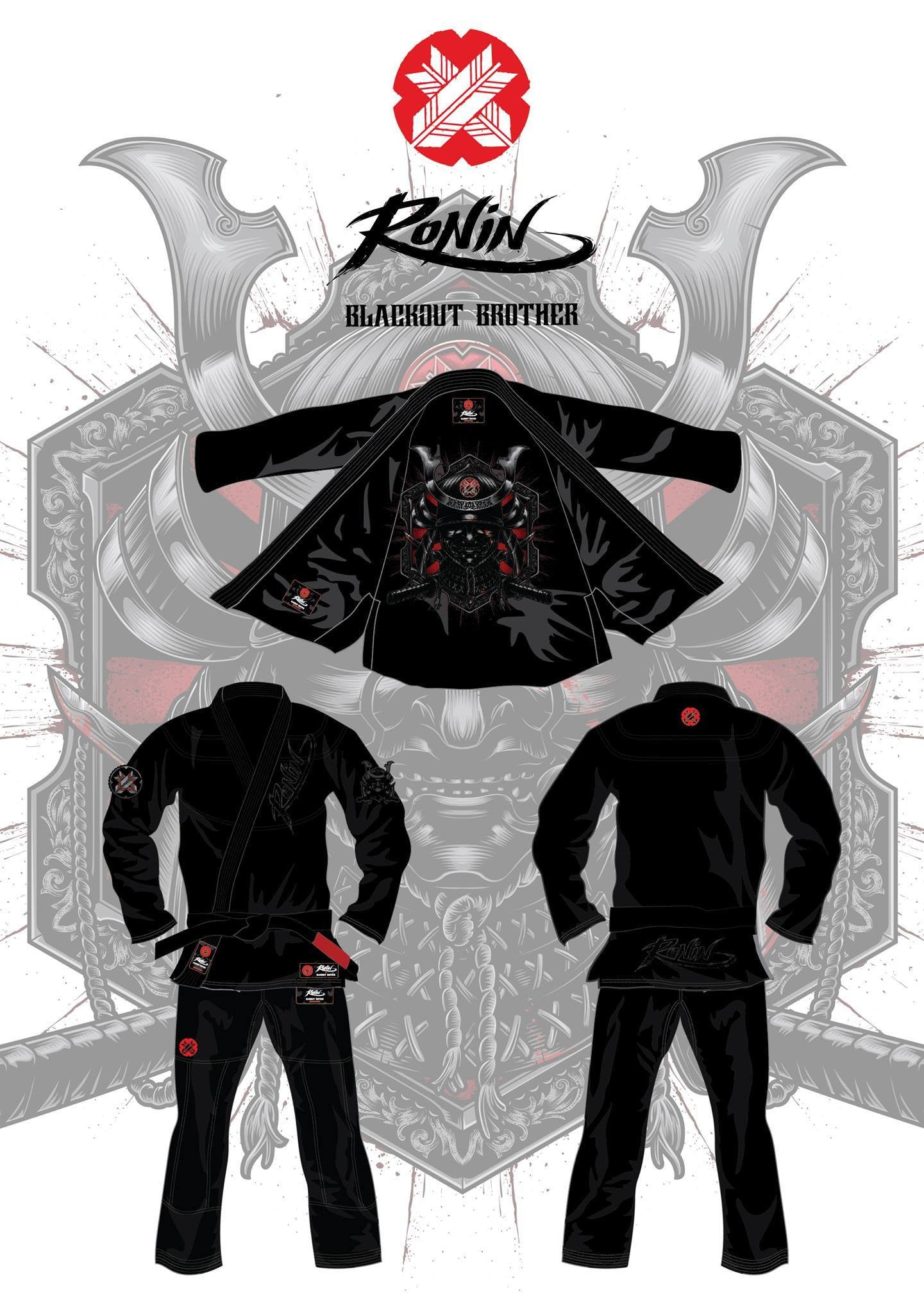 Ronin Oni Bushi Samurai Tactical Backpack Patch - 6" X 8" Woven Cut-Out With Piping Border