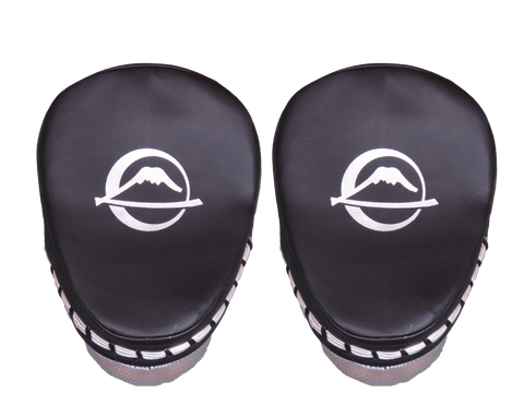 Leather curved focus mits (pair)