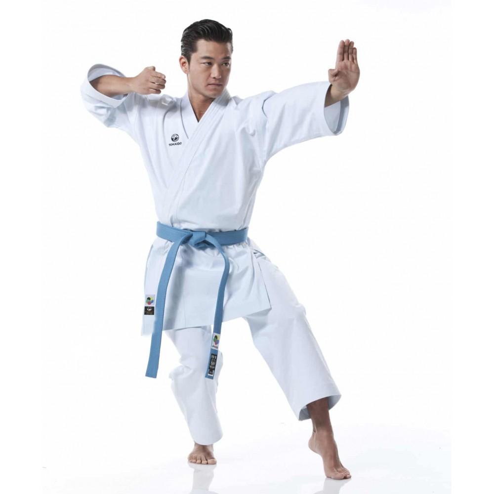 Ceinture Karaté Bleue Tokaido WKF – Coton élastique, Unisexe Adulte | Pour Compétition, Entraînement