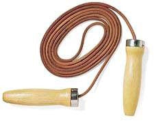 Hardwood Handle Jumprope - Leather Cord